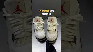 RESTORING JORDAN 4 WHITE CEMENT! 👟🔥 #sneakers #jordan4