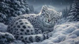 INSTRUMENTAL WINTER LULLABY LOFI ❄️ | Baby Snow Leopard Cub 🐆 | Deep Sleep & Nighttime Calm