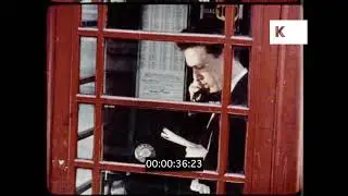 Red Telephone Box, Pillar Box, 1950s, 1960s London, HD