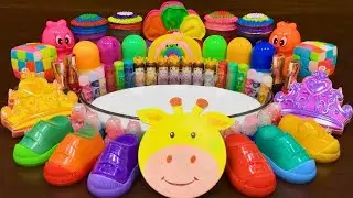 LIVE: Slime Mixing Rainbow Glossy Slime &ndash; Makeup, Clay, Beads & Charms #212