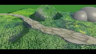 GIBLION Anime Scene Creation Framework - Tutorial on using 2 grass fields at heights below zero