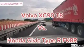 Honda Civic Type R FK8R VS. Volvo XC90 T8 2018 | OVER 22X KMH!