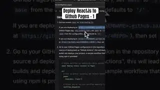 Config for Vitejs react app deployment to Github pages with Github actions. #reactframework
