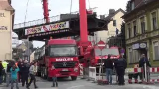 Versetzen einer Eisenbahnbrücke in Velbert