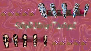 Simple Nailart w/ Nail Foil and Gold Leaf