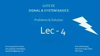 GATE EE SIGNAL & SYSTEM BASICS, LECTURE - 4