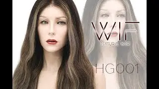 WIFHair Wavy Blonde Mixed Brown Lace Front Virgin Natural Hair Wig HG001