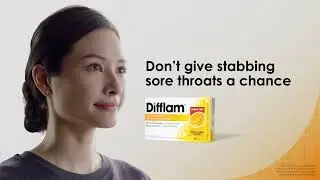 Difflam Anti-Inflammatory Anti-Bacterial Lozenges, don&rsquo;t give stabbing sore throats a chance. (15s)