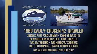 1980 42' Kadey-Krogen 42 Trawler with American Yachts