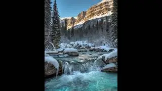氷の滝がつくる、静寂の世界 ❄️2  Frozen Symphony in the Rockies ❄️ #shorts