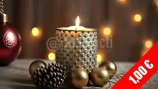 Festive Candle & Pine Cones Winter Still Life HD Stock Video