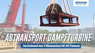 Schwere Last, Hochpr&auml;zise Arbeit: Abtransport einer 41-Tonnen-Dampfturbine