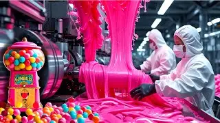 How Chewing GUM BALLS are Made in Factory 🍬