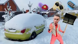 SuperCar for kids in a Big Snowdrift VS racer Mr. Joe on a lamborghini for racing | car video 13+