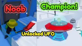 Went From Noob To Champion! Unlocked UFO! in Snow Shoveling Simulator Roblox!
