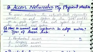 Access Networks /DSL/ Ethernet/ LAN/WAN/ Physical Media / Networks of Network/ DoS/ ISO/OSI/ Part 2