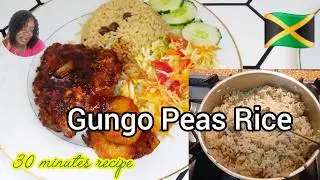 Jamaican Style Gungo Peas Rice//Pigeon Peas Cooked In Coconut Milk//Sunday Dinner Rice & Peas