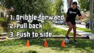 3 Cone Soccer Drills - Dribble in every direction