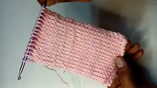 Tunisian Crochet Simple Stitch | Knitting Look Using Crochet Hook Live @ats9crochet