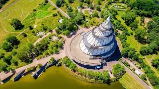 🇩🇪Elbuen Park, Magdeburg. The Millennium tower. Messegel&auml;nde.