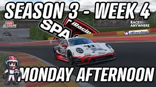 LIVE - iRacing SEASON 3 - WEEK 4 -  Monday Afternoon -Spa 24H Completed