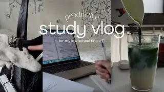 uni vlog 👩🏻‍💻 — study w/ me for law finals: kimchi jjigae, matcha, cramming