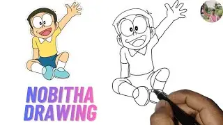 Nobita drawing step by step easy way ..  #drawing #art #video #viral