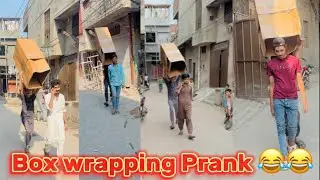 Big Box wrapping Prank in street / Road 😂 || wait for end 😂 #boxwrappingprank