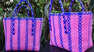 Larg size plastic wire basket, Sivan knot plastic wire Bag, shoping Bag, 4 roll plastic wire Bag 