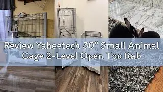 Review Yaheetech 30'' Small Animal Cage 2-Level Open Top Rabbit Cage on Wheels with Pull-Out Tray fo