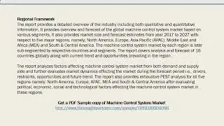 As Per New Report on Global Machine Control System Market will Grow by 2027