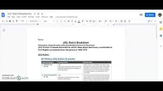 LEQ Rubric Breakdown