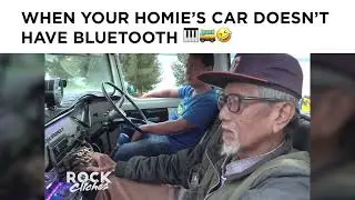Riding in your mate's car that doesn't have bluetooth be like...