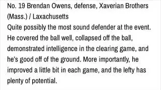 Brendan Owens 24 fall 2020 highlights