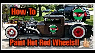 Spray Painting Hot Rod Wheels With Rust-Oleum!!   Award winning results!!👍🏻👍🏻