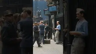 New York Penn Station in 1945 - Restored Footage