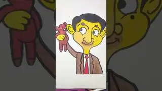 Mr Bean cartoon character easy drawing #art #drawing #subscribe #support #shorts #smallyoutuber