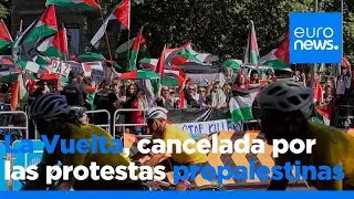 Los activistas pro-Palestina logran poner punto y final a La Vuelta 50 kil&oacute;metros antes de tiempo