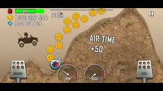 Hill climb racing\ mudpool 1837 metes on Jeep 
