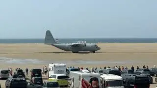 C-130 Hercules Flugzeug startet vom Strand auf R&oslash;m&oslash; | Milit&auml;r&uuml;bung Lakolk August 2025