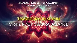396Hz Crystal Harp Meditation - Root Chakra Healing & Balancing - 1 Hour Relaxing Soundscape