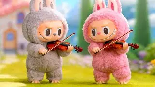 CUTEST Labubu Music Ensemble 🎶🌸 (Labubu Exciting Macaron MV remix) #labubusong #labubumacaron