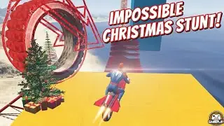Spider man impossible stunt christmas tree Driver the bike ride/🏍️ gta5