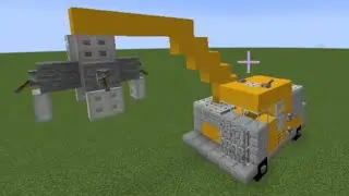 Minecraft: FORKLIFT, EXCAVATOR, CRANE and CONCRETE MIXER TRUCK Build Hacks.