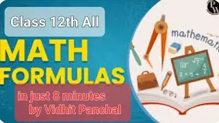 Quick revision of all formulas class 12th mathematics