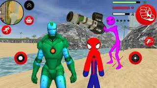 S&uuml;per Kahraman &Ccedil;&ouml;p Adam - Amazing Spider-StickMan Rope Hero Giant Boss Update #5 - Android Gameplay