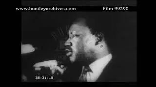 Martin Luther King's last speech.  Archive film 99290