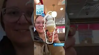 IT'S FREE CONE DAY AT DAIRY QUEEN! 😀 #dairyqueen #fastfood #icecream #dessert #spring