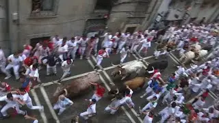 Seis feridos na primeira corrida de touros das festividades de São Firmino | AFP