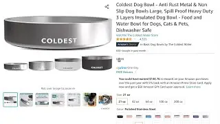 Coldest Premium Dog Bowl, Anti-Rust Insulated Stainless Steel Non Slip Dog Bowls